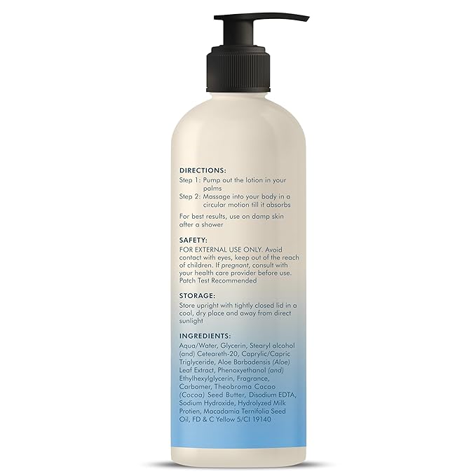 Majestic Pure Macadamia Milk Daily Moisturizing Body Lotion with Aloe Leaf Extracts | Nourishing & Moisturizing | Quick Absorbing, Lightweight & Non Greasy | For All Skin Types | 16fl oz