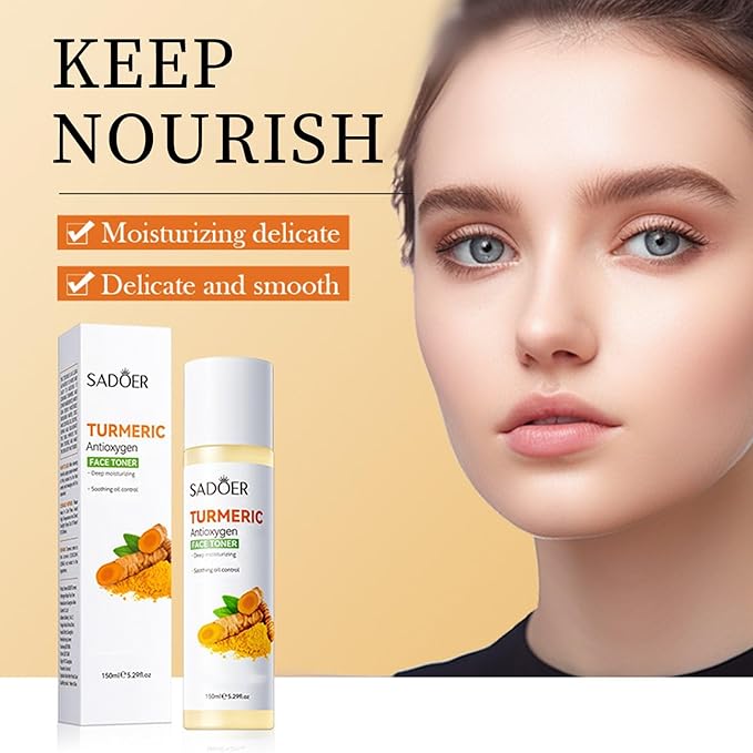 Turmeric Skincare Set, Ginger Root Extract, Reduce Oil Secretion, Regulate Oil and Water Balance, Radiant Skin, Valentine's Day & Festive Set