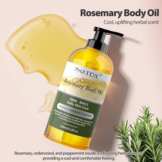 260 ml (8.8 fl.oz) Lavender Body Oil and Rosemary Body Oil