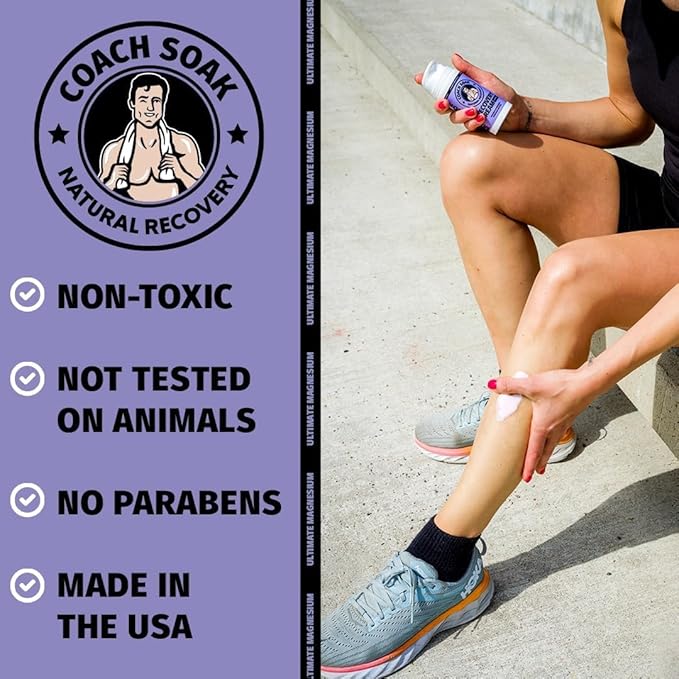 Coach Soak Recovery Bath Soak and Magnesium Lotion with MSM Lavender Bundle