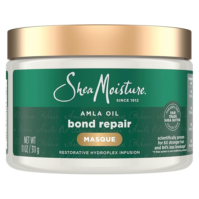 SheaMoisture Bond Repair Masque Amla Oil Deeply Moisturizes and Visibly Repairs Damage with Hydroplex Technology and Amla Oil for Stronger Hair with Restorative HydroPlex Infusion 11 oz