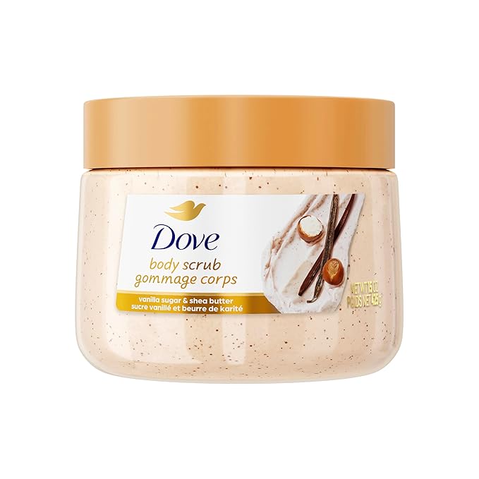 Dove Vanilla Body Scrub Exfoliates and Deeply Nourishes for Smooth, Radiant Skin 15oz