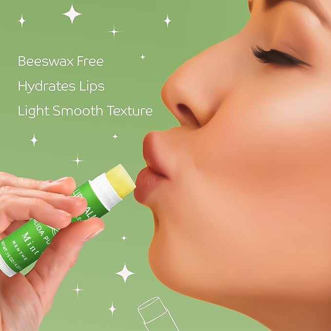 Mint Lip Balm Collection, Vegan Lip Balm Set, Beeswax Free, with Avocado Oil, Organic Jojoba Oil, and Vitamin E, Natural Moisturizer for Dry, Chapped Lips, 5 Tube Set