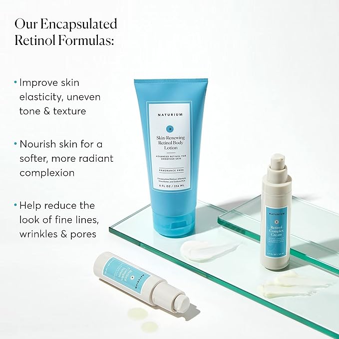Naturium Skin-Renewing Retinol Body Lotion, Advanced Firming Anti-Aging Skin Care, with Encapsulated Retinol & Shea Butter, 8 oz