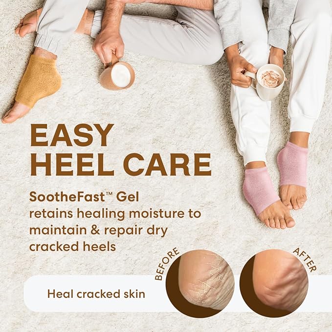 Dr. Frederick's Original Moisturizing Fuzzy Heel Socks - 2 Pairs - Cozy Gel-Lined Sleep Socks for Women & Men - Soothes Dry, Cracked Feet - Heel Repair - Citrus Glow