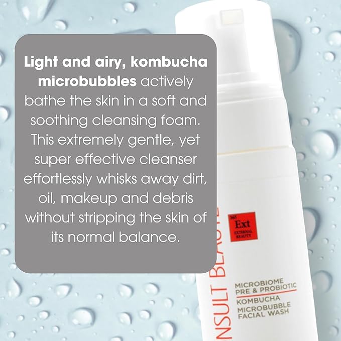 Consult Beaute - MICROBIOME Skin Barrier Moisture Balancing Skin Care Trio - Serum Concentrate, Hydrating Facial Cream & Kombucha Face Wash - For All Skin Types - Lightweight - For Women and Men