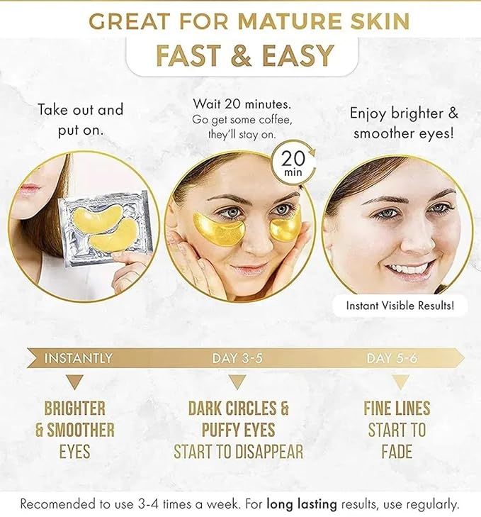24k Gold Eye Treatment Masks With Collagen