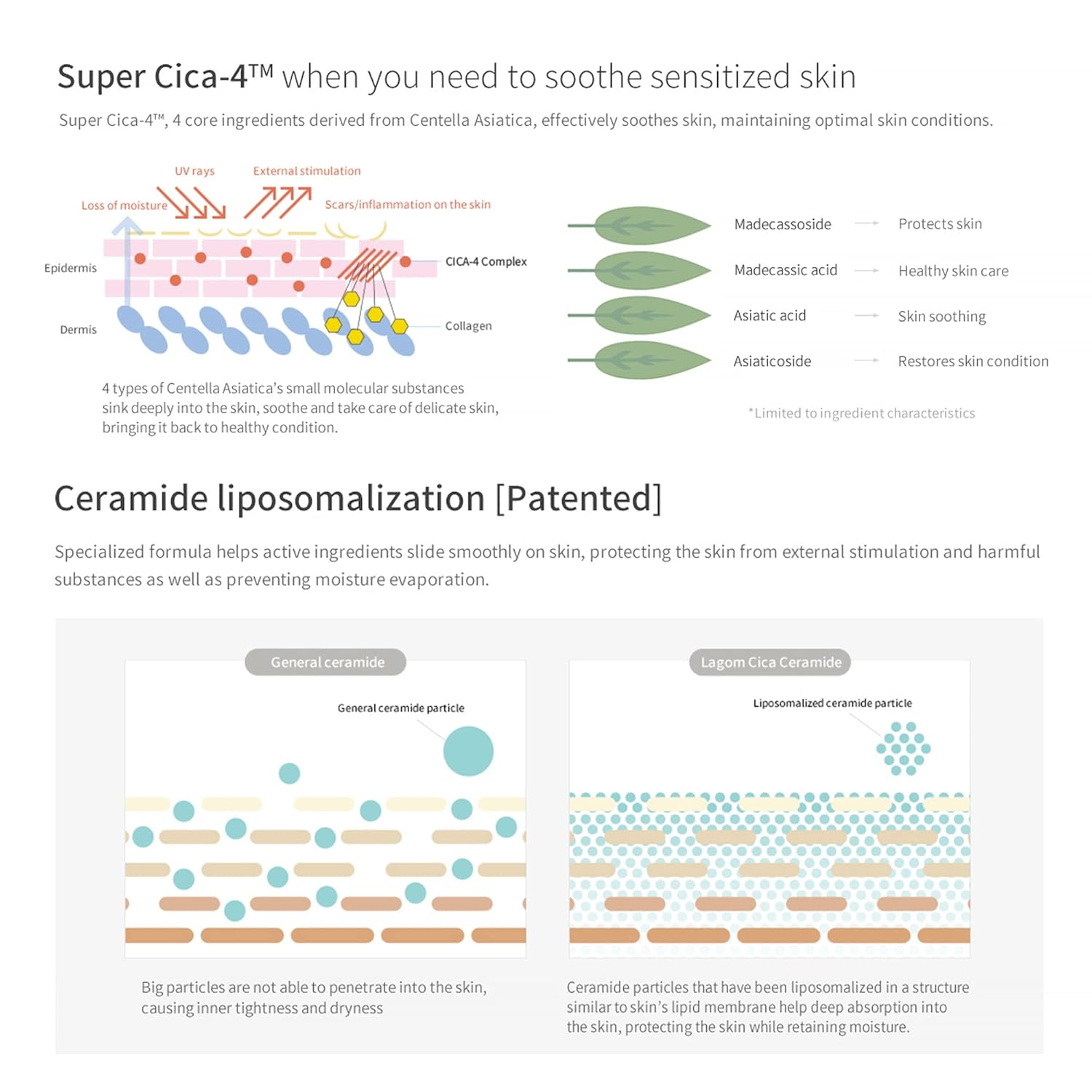 LAGOM Cellus Sensitive Cica Cream Soothing Korean Skincare with Centella and Ceramide, Sensitive Skin, Calming Balm, Face Blemish 2.02 Fl Oz