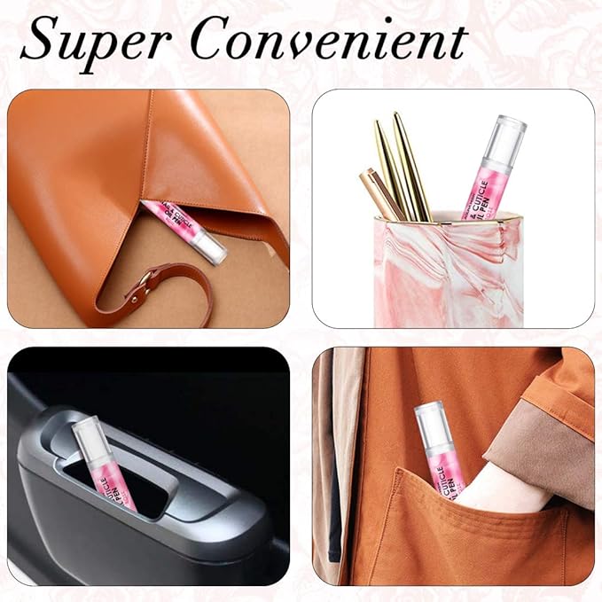 Lagunamoon Cuticle Oil Pen for Nail Nail Oil for Nail Care & Nail Growth - Nourish, Soothe & Moisturize Damaged Nails - Rose, 5 ml