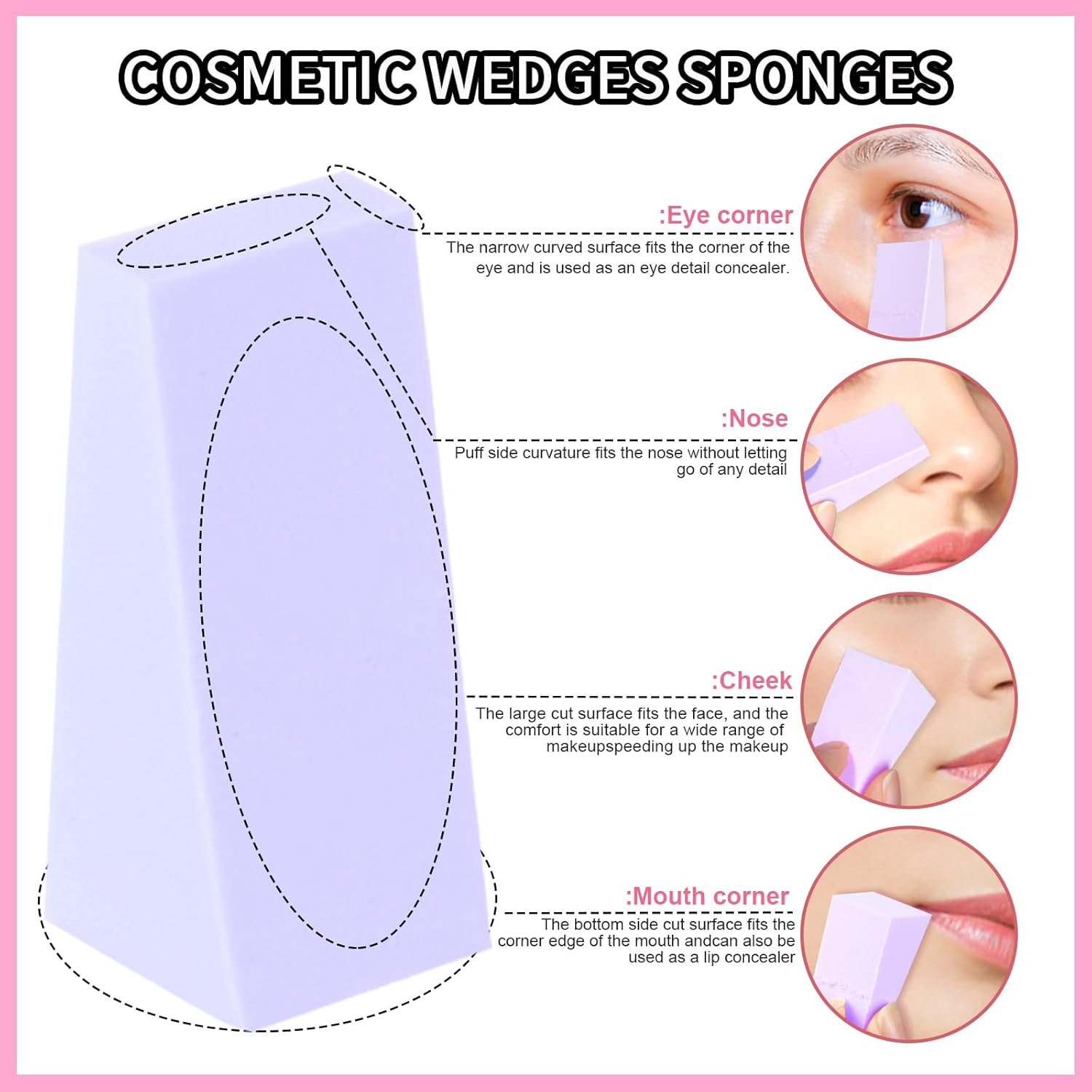 Teenitor 48 Pcs Makeup Sponges For Foundation, Latex Free Makeup Wedges Sponges For Liquid Cream Foundation Festival Halloween Makeup, Make Up Sponges For Face