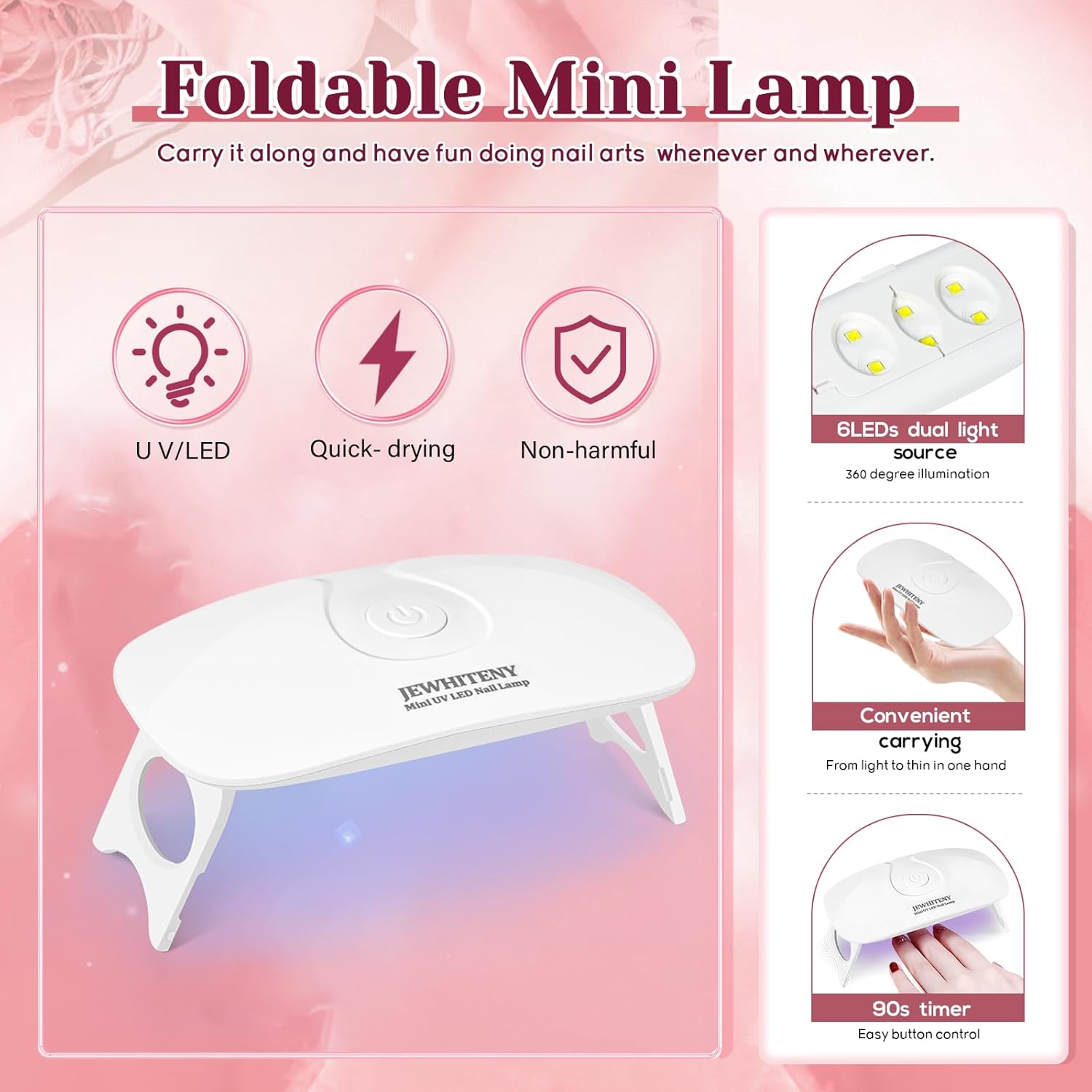 JEWHITENY 14 PCS Poly Nail Gel Kit Poly Extension Gel Kit Starter Kit With Slip Solution Professional Extension Set With LED Lamp Nail Art Design Beginner All In One