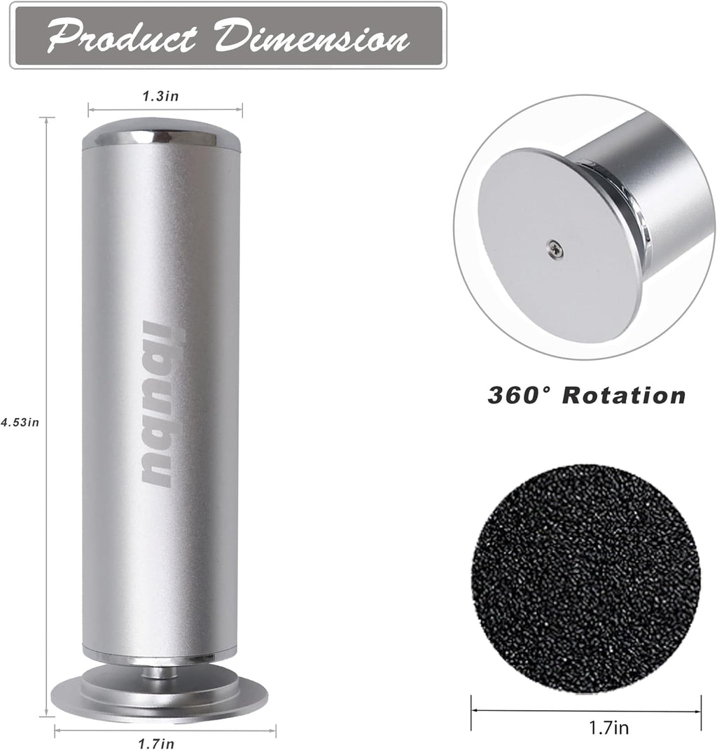 Electric Feet Callus Remover Professional Powerful Foot File Pedicure Grinder Sanders with 60PCS Replacement Sandpaper Discs Heel Scraper for Dead Dry Crack Skin Calluses Speed Adjustable Silver