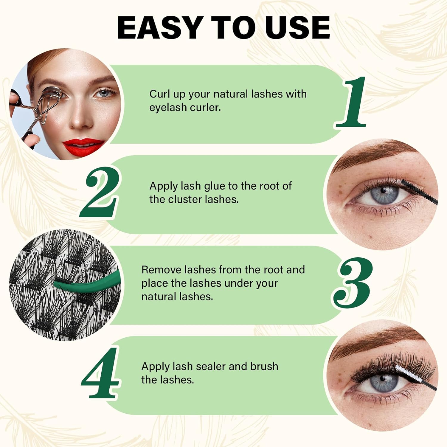 Lash Clusters 144pcs Individual Lashes D Curl 12mm Eyelash Clusters KEYYOU Air Touch Cluster Lashes Super Lightweight Soft Wispy Comfortable Easy DIY at Home(Air02-D-12mm)