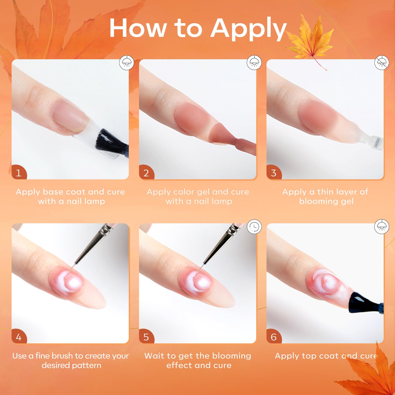 modelones Blooming Gel Nail Polish, 15 ml Clear Nail Art Accessories Stuff for Spreading Effects, Floral Print, Marble, Watercolor Design