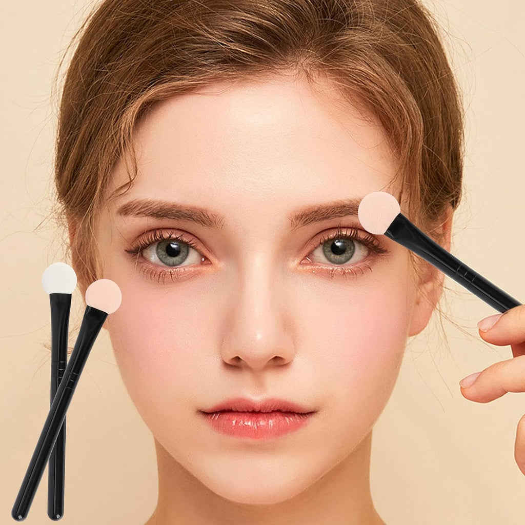 Eyeshadow Applicators Double Sided Sponge Makeup Brushes Reusable 8Pcs Round Foam Eye Shadow Applicator Sticks Brush Set Washable