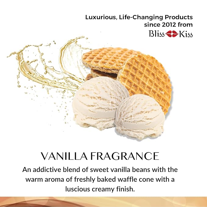 Bliss Kiss | Vanilla Fragrance | Nail Oil Cuticle Dropper w/Vitamin E & Jojoba⏤Nail Strengthener Nail Growth Serum for Brittle Peeling Breaking Thin Nails | 0.5oz |