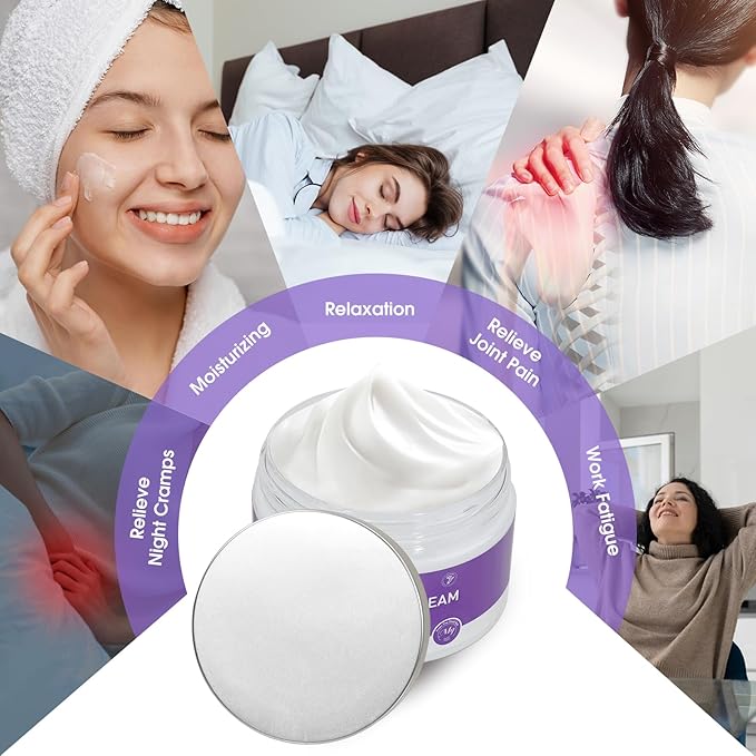 Magnesium Cream, Magnesium Lotion from The Dead Sea - Natural Ingredients - Made in USA - Use Day and Night, Lavender Magnesium Cream, 4 oz