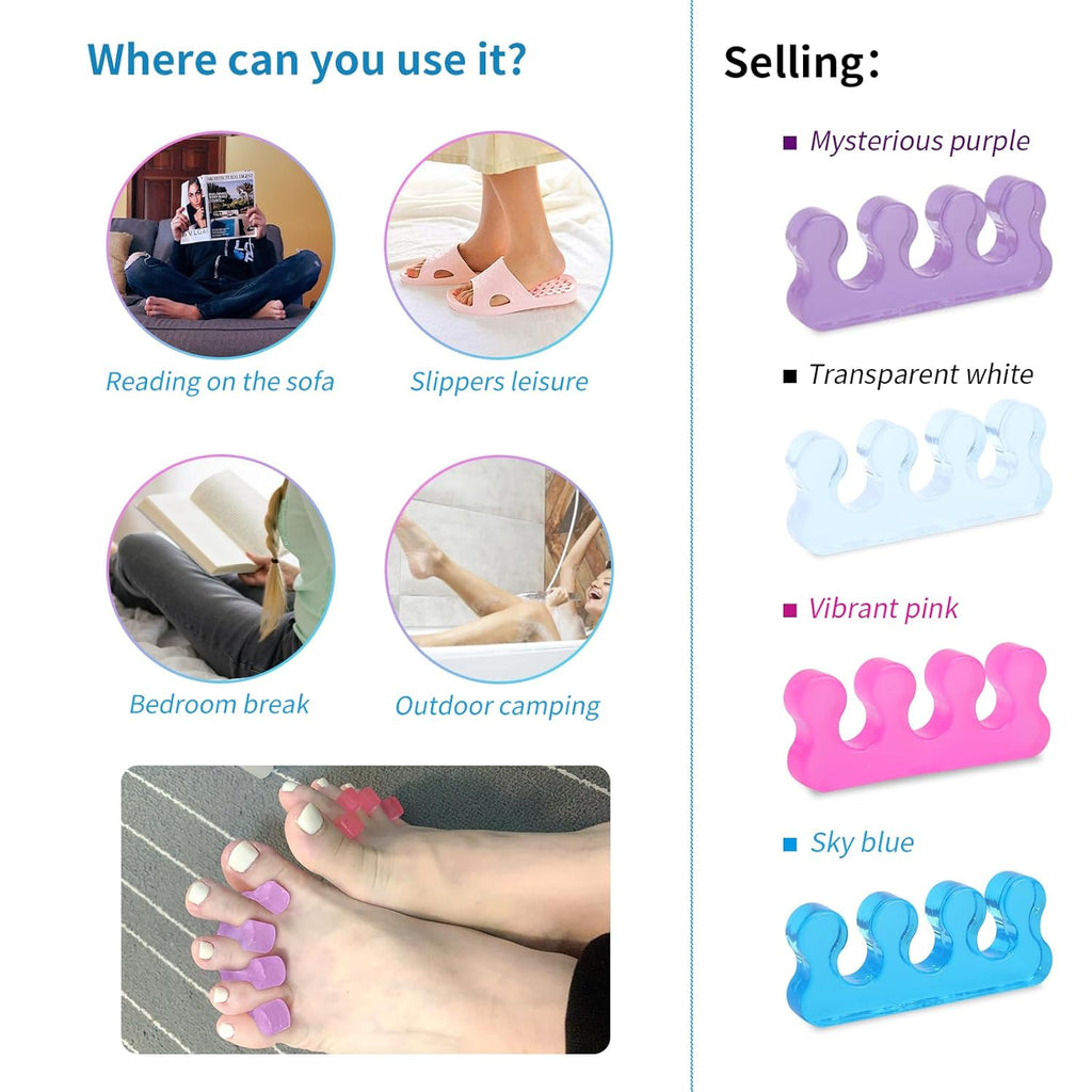 Toe Spacers for Women,Toe Separators for Women,Toe Separators Use for Separation of Toenails or Nails As Well As Relieve Orthopedic Bunion Symptoms.