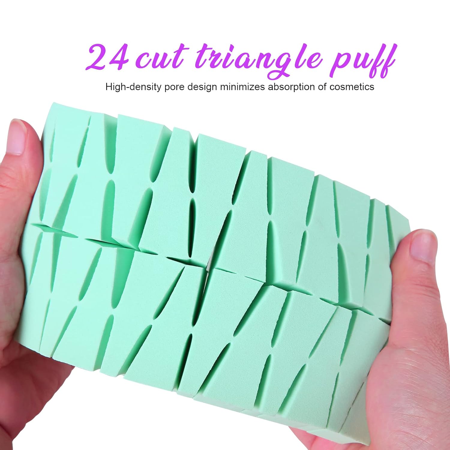 Teenitor Makeup Sponge Mini Applicator Wedges, 48 Pieces Cosmetic Wedges Beauty Blender Sponges, Wedge Beauty Sponge Disposable Makeup Applicator For Foundation Liquid Cream Latex Free