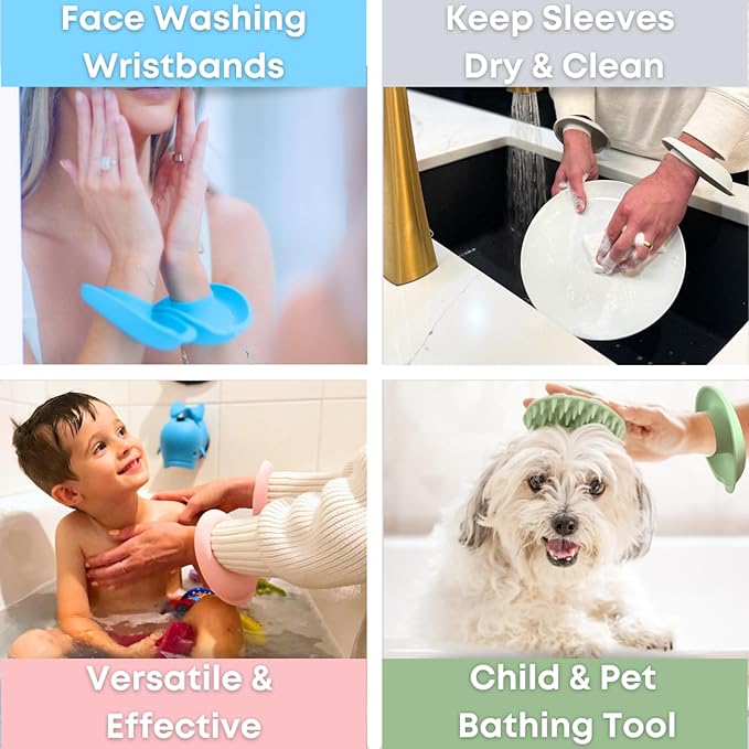 Skincare Essentials Bundle - Silicone Spa Accessories - Beauty Set for Teen Girls (Blush Pink LiquiBands and Face Buffer)