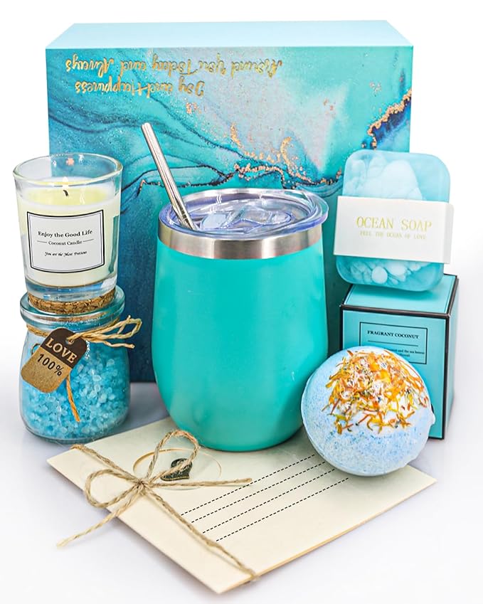 Birthday & Mother's Day Gift Basket - Relaxing Spa Set for Women, Unique Self Care Gifts for Mom, Sister, Friend, Wife or Teacher