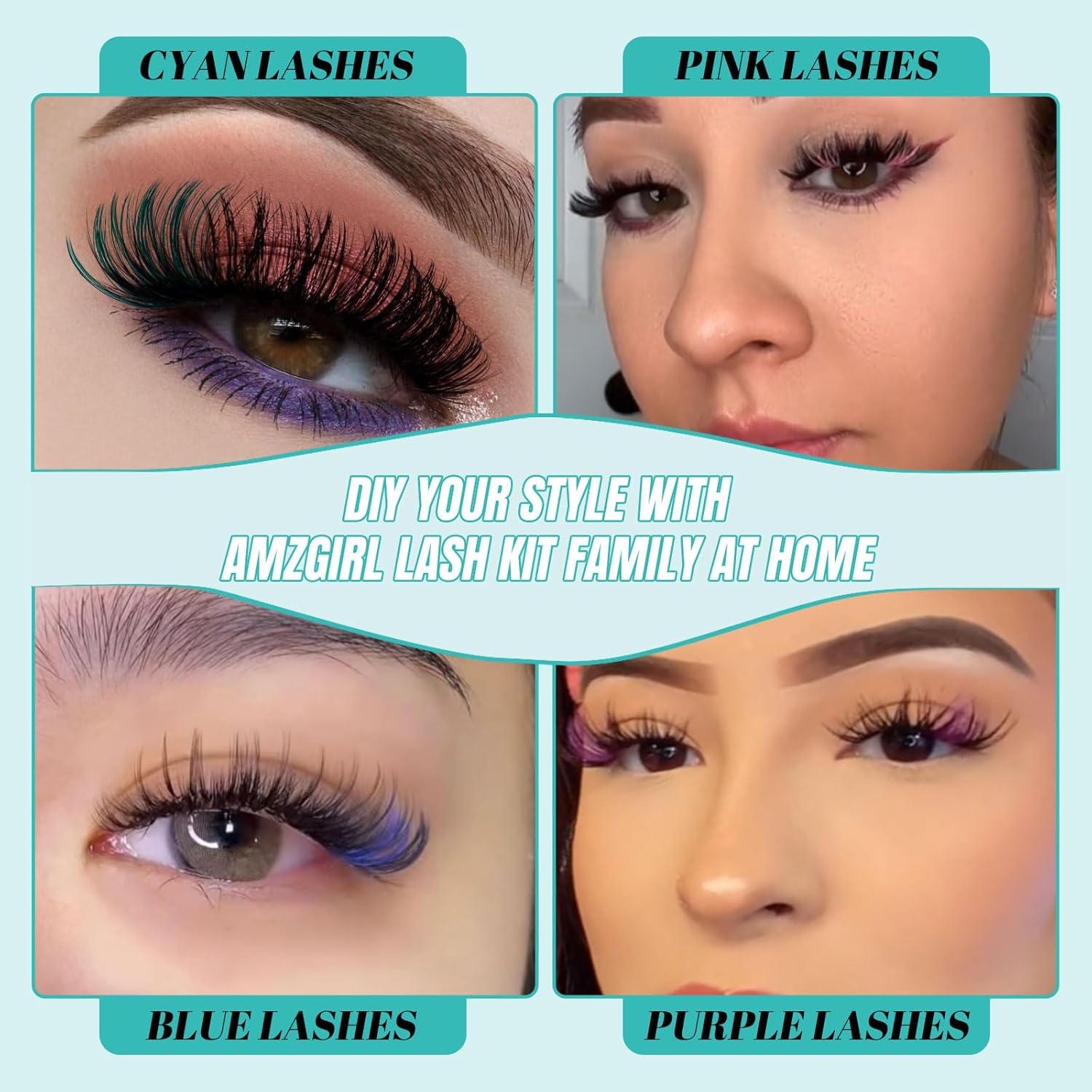 Lash Extension Kit 320Pcs,DIY Individual Lashes Clusters Kit,Lash Bond And Seal,Lash Remover For Colorful Eyelashes Extensions,Lash Applicator Tools For False Eyelash Cluster Kit(40D,D-Mix9-16mm Kit)