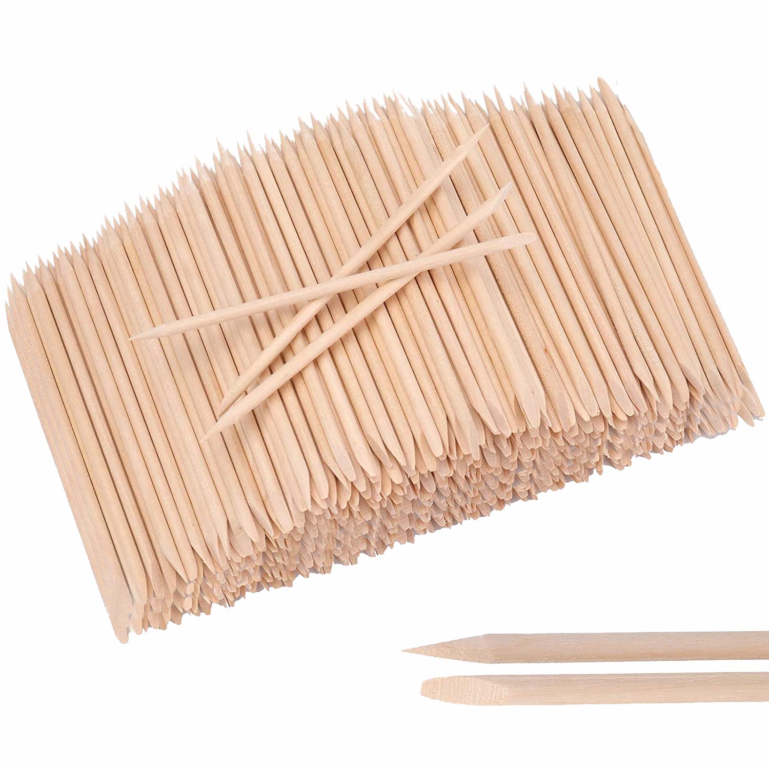 Nail Art Orange Wood Sticks,AMOSTBY 1000PCS Multi Functional Cuticle Pusher Remover Manicure Pedicure Tool,4.5 inch
