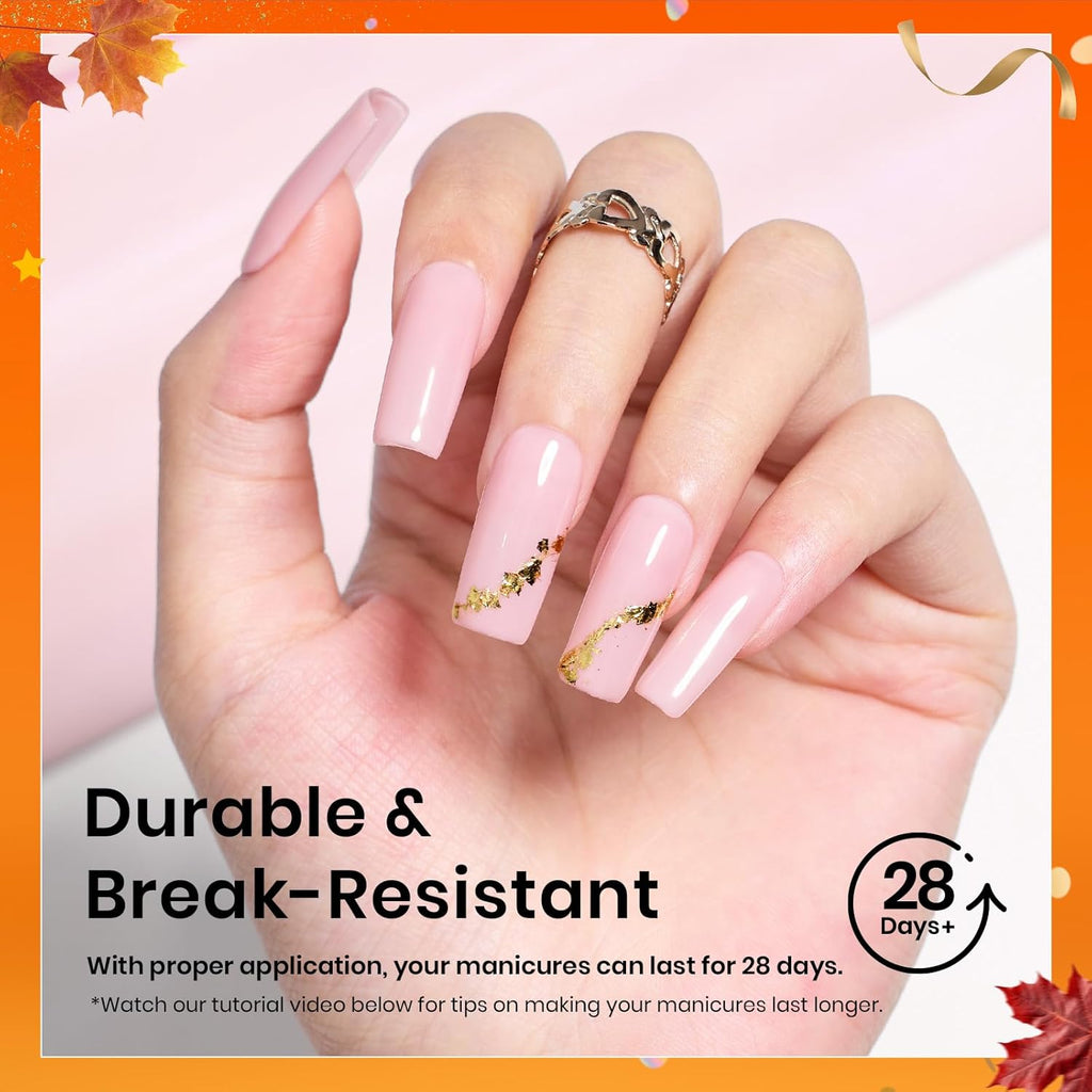 Beetles Nail Tips Medium Square 576Pcs 12 Sizes - Pre-Etched Soft Acrylic Nail Tips Half Matte False Nails Nail Art Full Cover Press Ons Nail Extensions Gift Set Home DIY Nail Salon