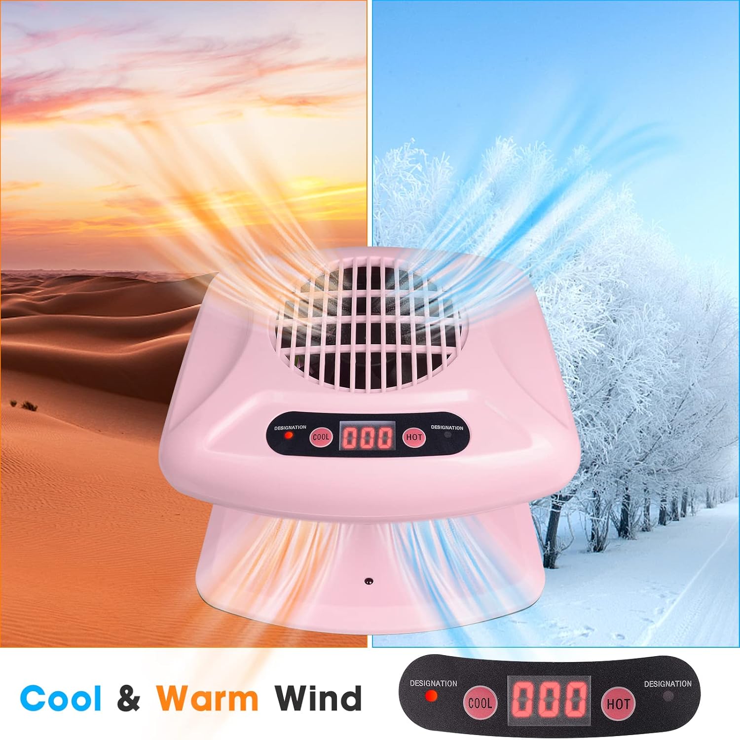Air Nail Dryer with Automatic Sensor, 300W Timing Air Nail Fan Blow Dryer for Both Hands and Feet, Warm & Cool Wind Blower Dryer for Regular Nail Polish, Home and Salon Use No Harmful (Pink)