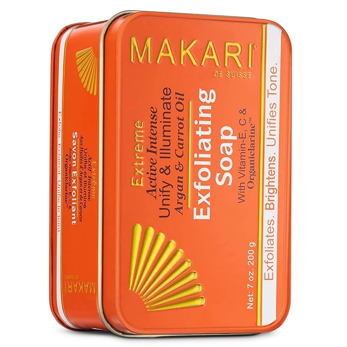 MAKARI Extreme Argan & Carrot Oil 3 Piece Gift Set - Exfoliating Soap, Tone Boosting Body Lotion & Face Cream Ideal for All Skin Types, Botanical Self Care Kit for Women