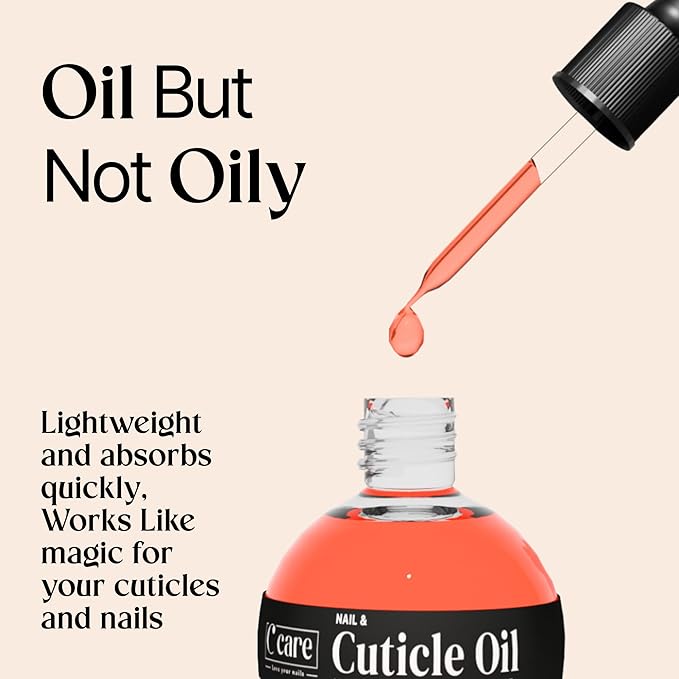 C CARE Pomegranate and Fig Cuticle Oil For Nails - Repairs Cuticles Overnight - Moisturizes and Strengthens Nails and Cuticles - Dropper & Brush included - 2.5oz