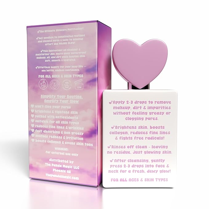 Dew-It-All Drops - Organic Face Cleanser & Moisturizer In One - Lightweight Hydrating Facial Oil for Glowing Skin – Natural Makeup Remover & Anti-Aging Serum - All Skin Types 30mL