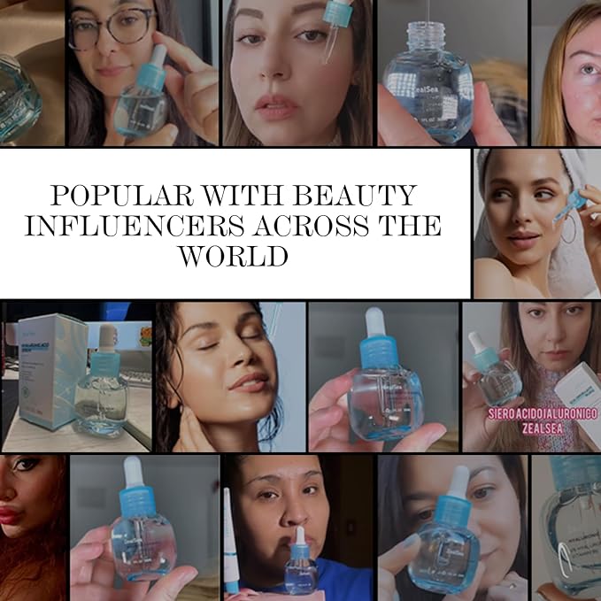 Hyaluronic Acid Serum for Face, Hyrating Serum, Microneedling Serum, EWG Certified Zealsea for Sensitive Skin, Vegan Fragrance Free Non-Comedogenic Absorb Quickly, Pure Hyaluronic Acid Anti-Aging 1oz