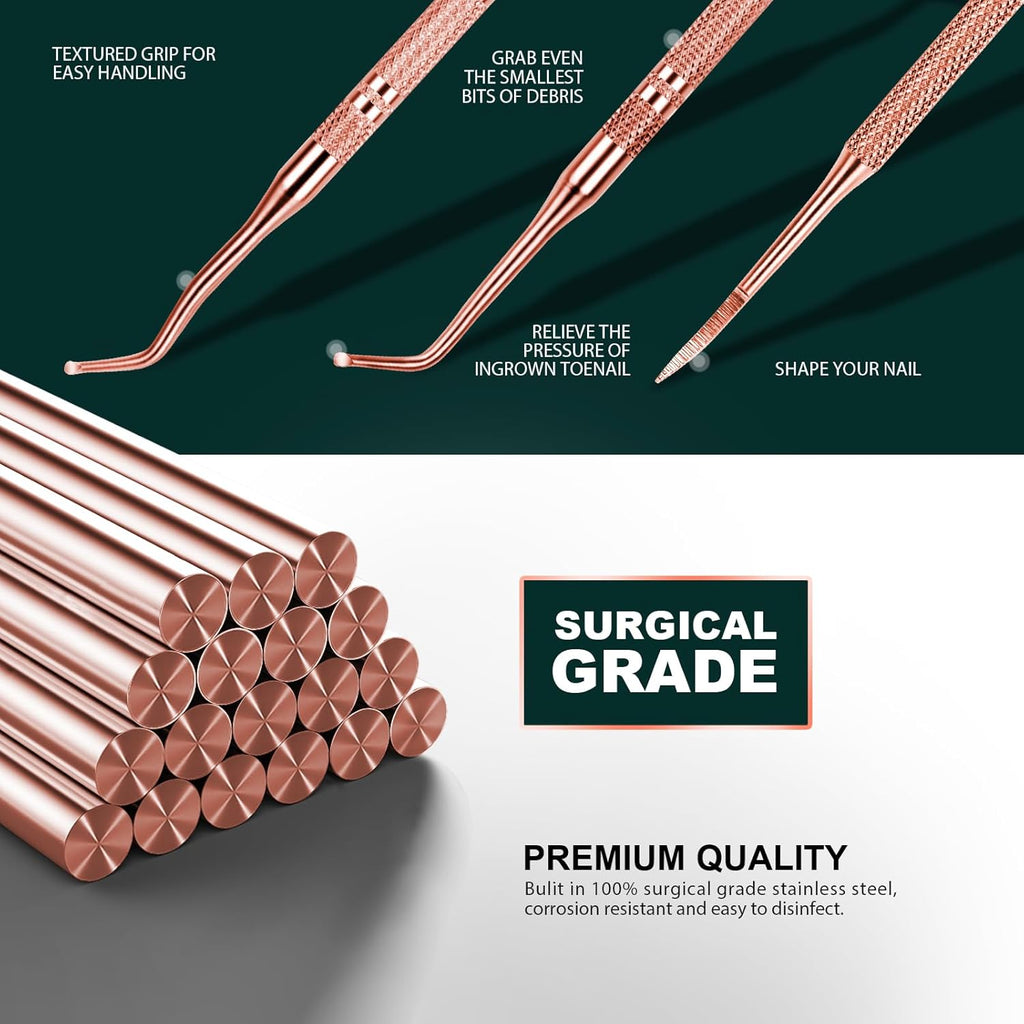 Teenitor Ingrown Toenail Tool, Toenail File and Lifters, Professional Surgical Safe Ingrown Toenail Treatment Pedicure Tools for Feet, Ingrown Toenail Removal Kit Pain Relief