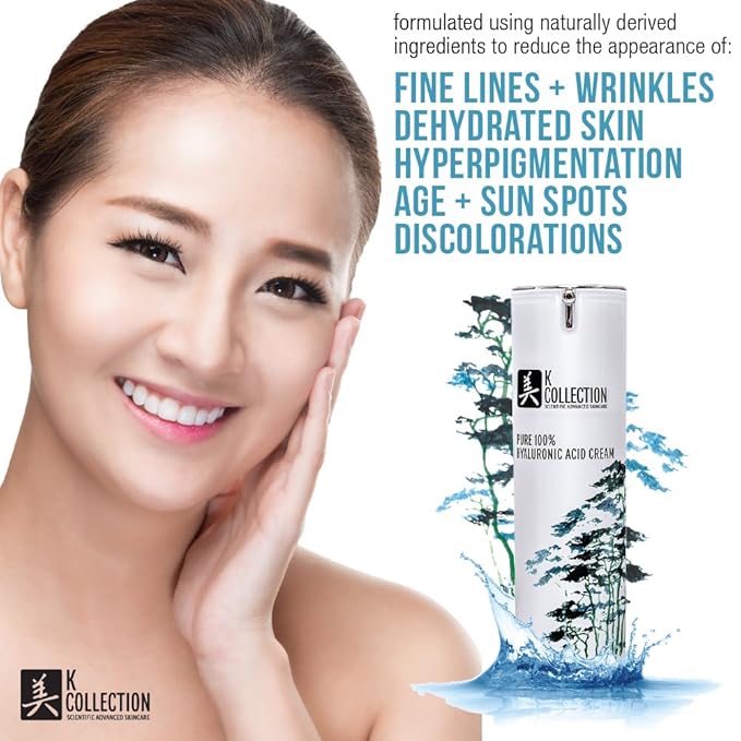 Pure Hyaluronic Acid Cream for Face | Professional Grade | Korean Inspired Skincare | May Help Smooth the Appearance of Wrinkles & Brightens for More Youthful-Looking Skin |1 fl oz