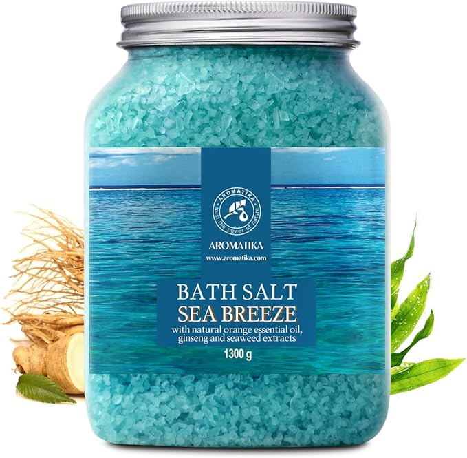 Bath Sea Salt 46 Oz - Sea Breeze Salt - Natural Bath Sea Salts - Best for Good Sleep - Relaxing - Calming - Body Care - Beauty - Aromatherapy