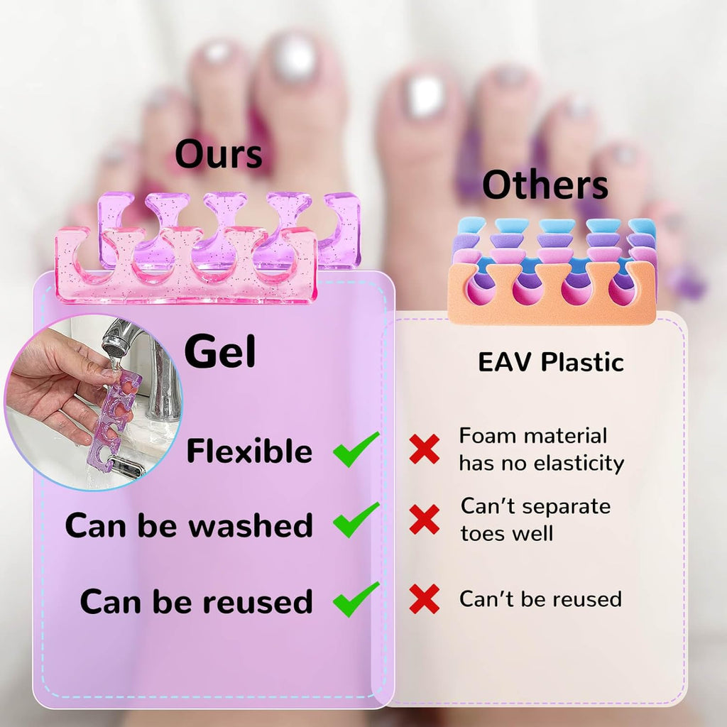SUNFATT Toe Separators,Toe Spacers for Women,Toe Separators Use for Separation of Toenails or Nails as Well as Polishing of Nail Polish.(Thin)