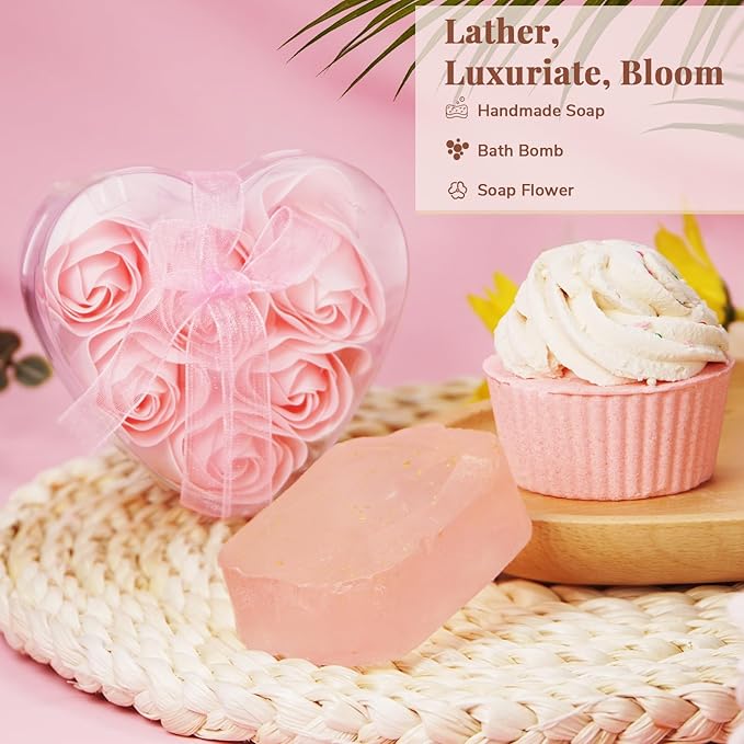 Birthday Gifts for Women - Unique Care Package Gift Basket with Photo Frame, Relaxing Spa Set for Mom, Sister, Friend Her, Coworker, Bestie - Mothers Day, Get Well Soon, Friendship Gifts