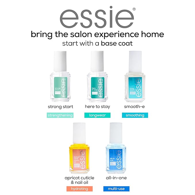essie Nail Care, 8-Free Vegan, All In One Base Coat and Top Coat, strength and shine nail polish, 0.46 fl oz