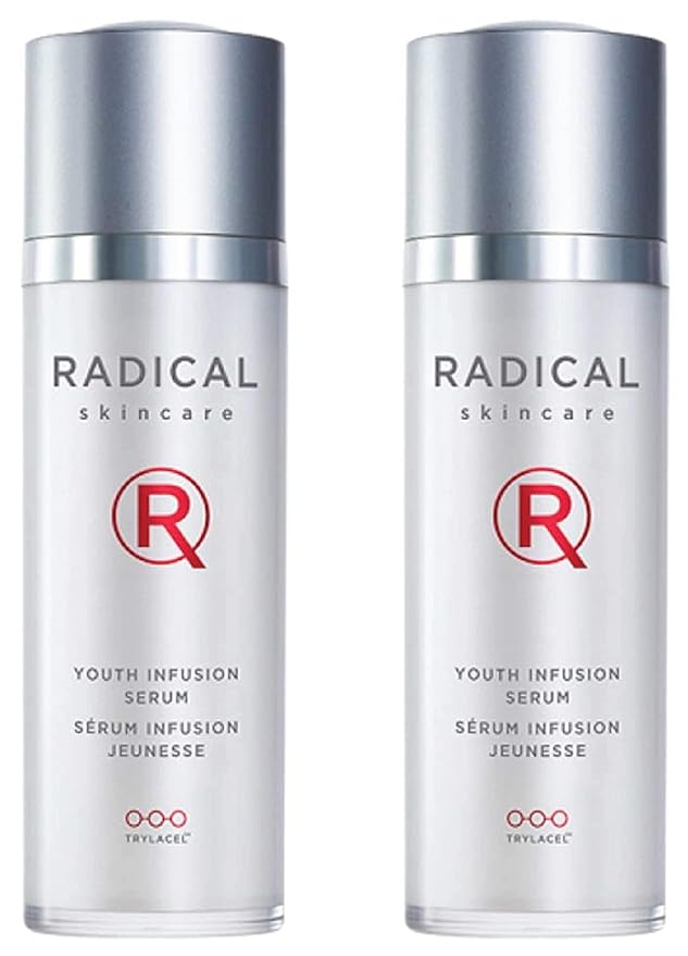Radical Skincare Youth Infusion Serum - Evens Skin Tone, Reduces Fines Lines & Wrinkles - Hydrates & Smooths Skin - For All Skin Types Including Sensitive Skin - Paraben Free (1 fl oz, 2 Pack)