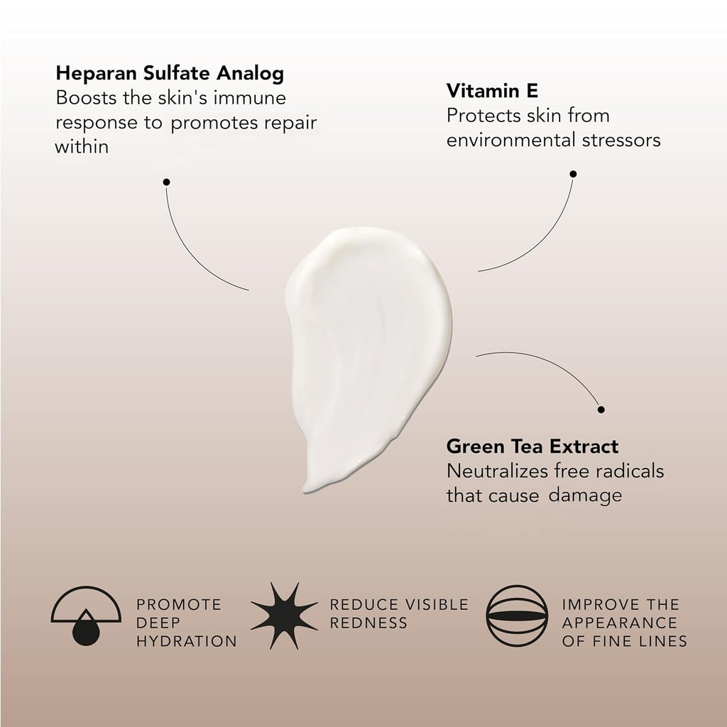 Senté Dermal Repair Facial Cream | Nourishing for Rosacea & Sensitive Skin | Hydrate & Rejuvenate | with Patented HSA, Vitamin E & Green Tea Extract - 1.7 Fl Oz