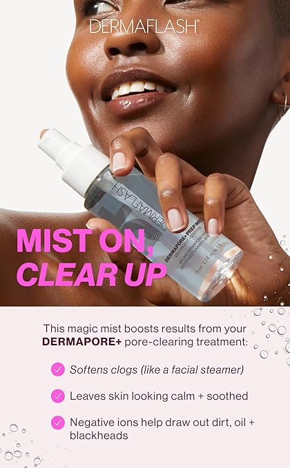 DERMAFLASH DERMAPORE+ Prep Face Mist, Mineral Facial Cleanser & Pore Minimizer for Face, 30ml