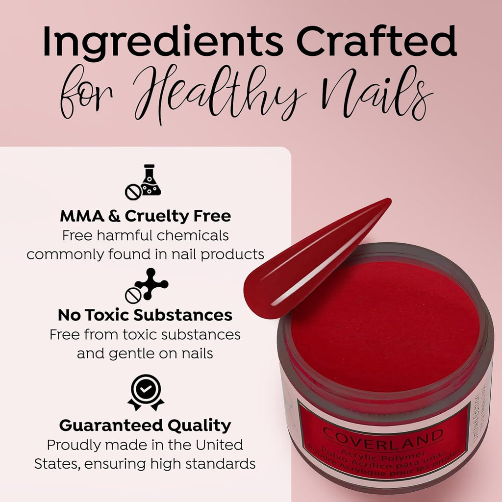 Tones Coverland Acrylic Nail Powder "Candy Cane" - Limited Edition Acrylic Powder for Nail Design, Sculpting, and Masking Nail Bed Imperfections - Professional Acrylic Nail Supplies - (1.5 Oz)