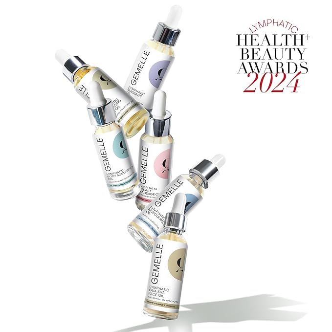 GEMELLE Lymphatic Anti-Aging Face Oil | 6x Award winner | Vitamin C,E & A | Moisturize, Repair & Protect | Bakuchiol, Sea Buckthorn & More! | Organic, Natural, Clean Beauty | Starter, Travel 15ml