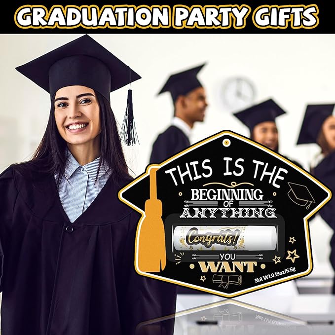 30 Pcs Graduation Party Gifts Lip Balms Bulk Class of 2025 Graduation Cap Lip Balm Gifts School College Inspirational Graduation Gifts for Students Her Him Women Men Friends Classmates