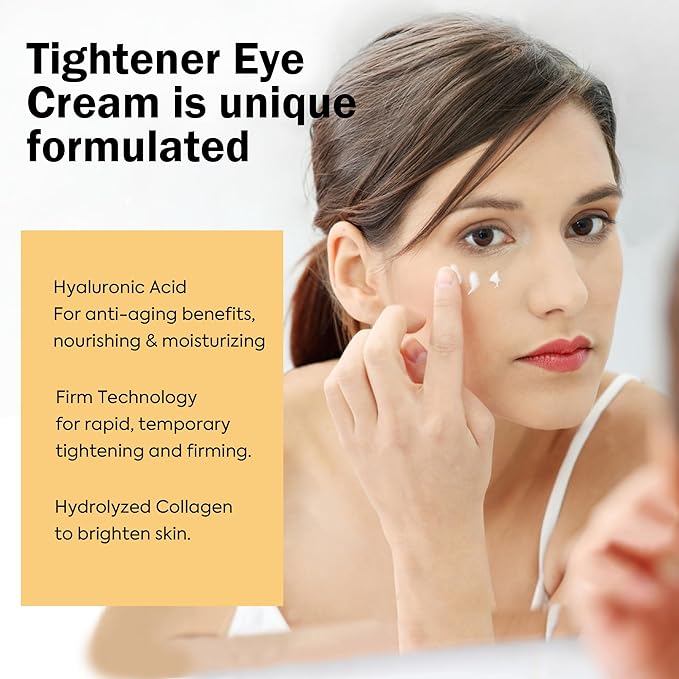 Instant Temporary Eye Tightener: Eye Tightener cream Reduces Under Eye Bags, Dark Circles & Puffiness, Anti Aging Fine Lines, Firm That Delicate Skin Under Your Eyes 0.9 OZ