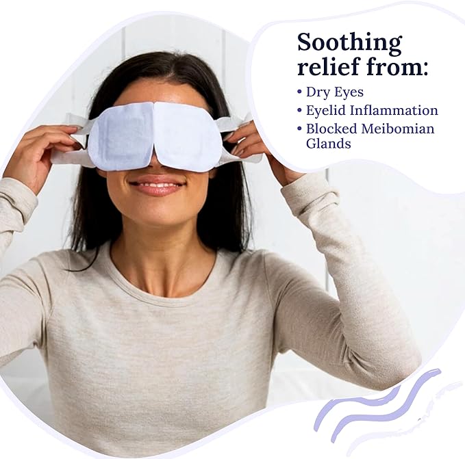 Rest: Self heating warm compress for dry eye | Heated eye Mask for fast relief | No microwave or washcloths needed | Travel ready | 90 counts