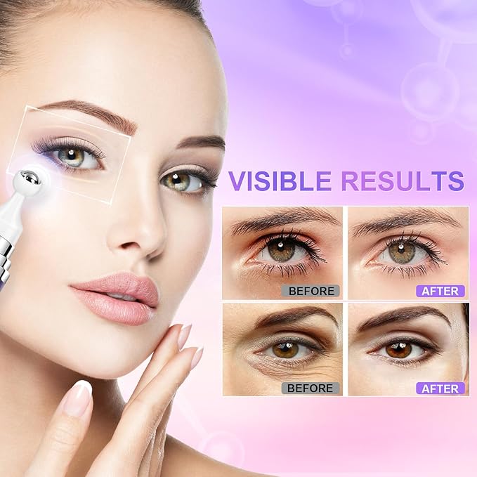 5% Caffeine Eye Cream for Dark Circles Under Treatment Eye Serum for Wrinkles Fine Lines, Retinol Under Cream for Puffiness and Bags with 360° Massage Roller-Ball