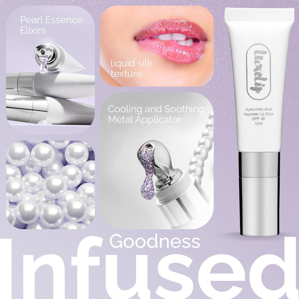 Tinted Lip Balm Elixir for OIder Women, Hydrating Vegan Lip Care with Sheer Color & Moisturizing Glow – Non-Sticky Nourishing Lip Treatment for Soft, Smooth Lips (Pearl Essence 10ml)