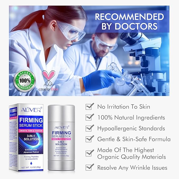 2025 Advanced Retinol Firming Serum Stick, Retinol Face Stick, 3-in-1 Smooth,Tighten and Firm Face,Neck & Jawline, Reduces Wrinkles,Nourishing Anti Aging Repair Cream for All Skin Types 2.02 OZ